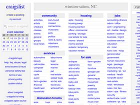 Find it via the AmericanTowns <b>Winston Salem</b> classifieds search or use one of the other free services we have collected to make your search easier, such as <b>Craigslist</b> <b>Winston Salem</b>, eBay for <b>Winston Salem</b>, Petfinder. . Craigslist winston salem nc